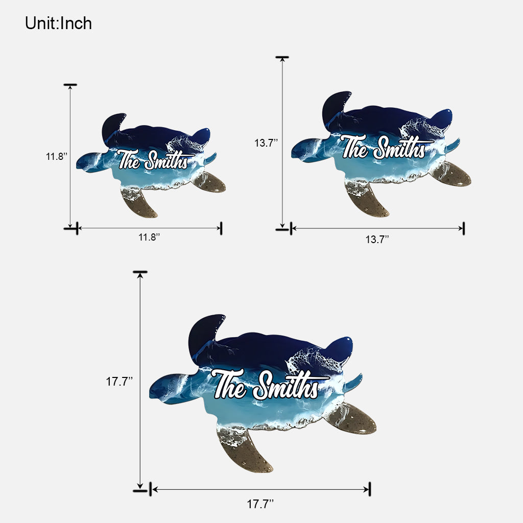 Love Turtle - Personalized Turtle Custom Shaped Wood Sign
