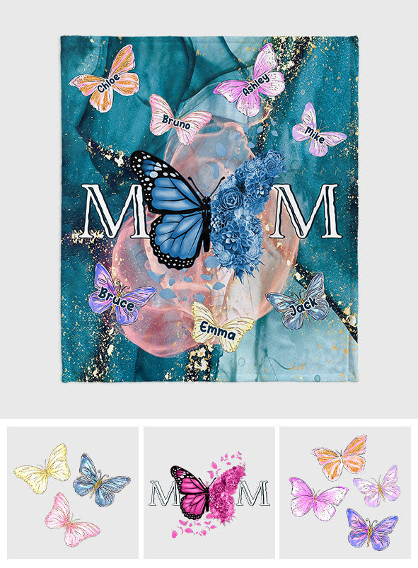 Butterfly Mom - Personalized Mother Blanket