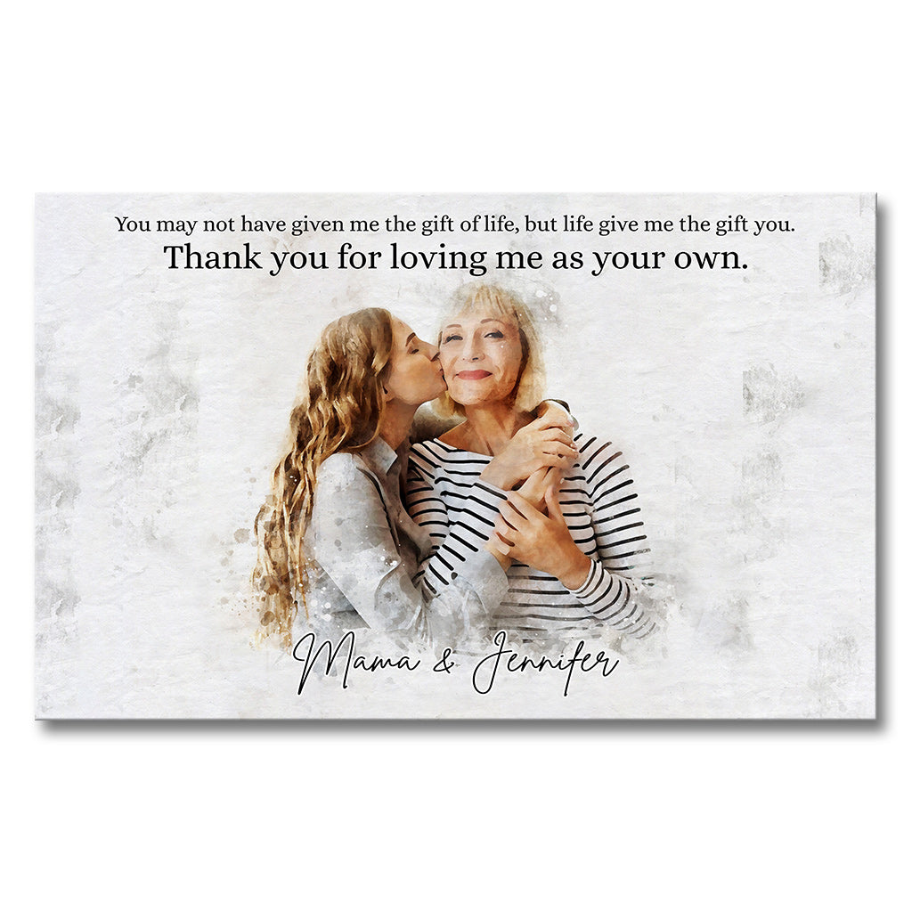 Portrait aquarelle de la belle-mère - Toile et affiche personnalisées pour la belle-mère