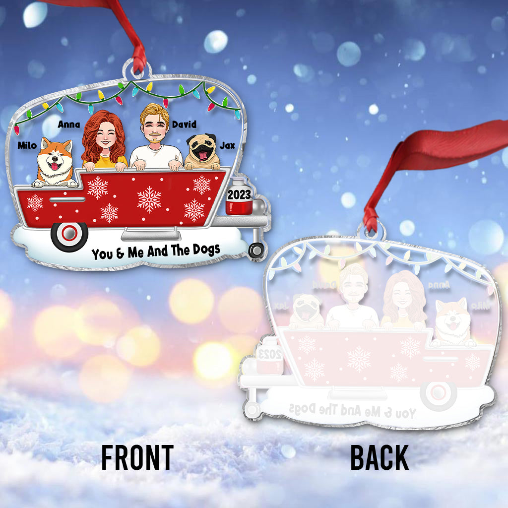 You & Me And The Dogs - Personalized Camping Transparent Ornament