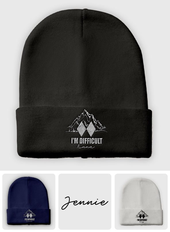 I'm Difficult - Personalized Skiing Embroidered Beanie