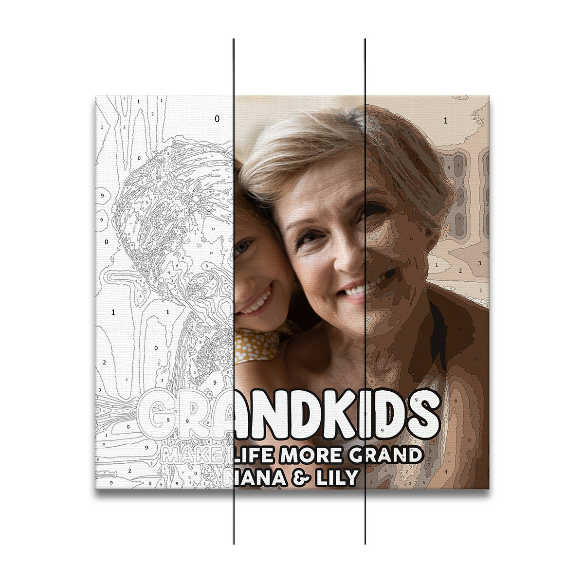 Enkelkinder machen das Leben schöner – Personalisiertes Malen-nach-Zahlen-Set für Oma