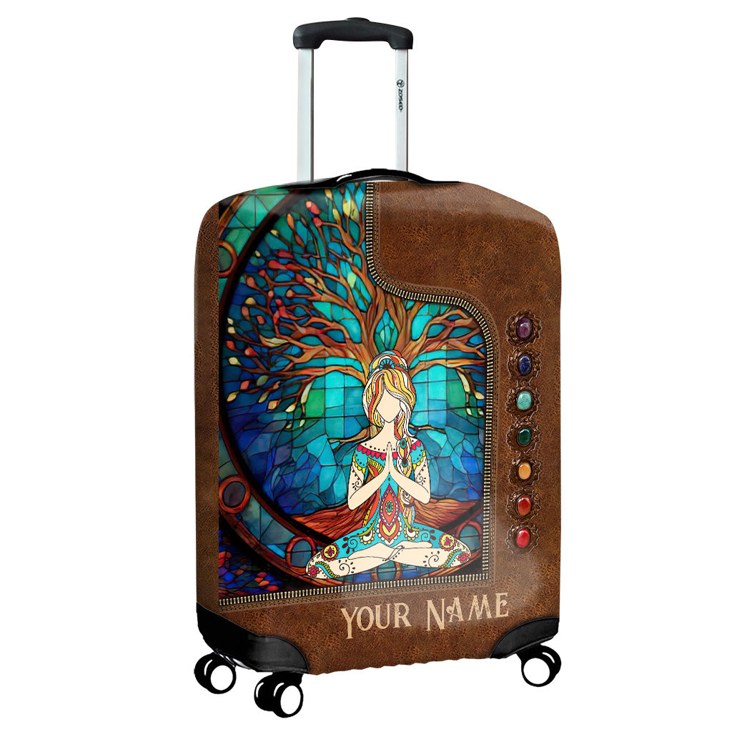 Namaste Green - Personalized Yoga Luggage Cover