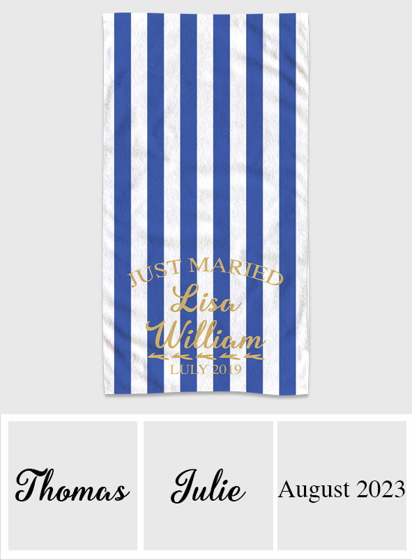 Wedding Towel - Personalized Couple Beach Towel