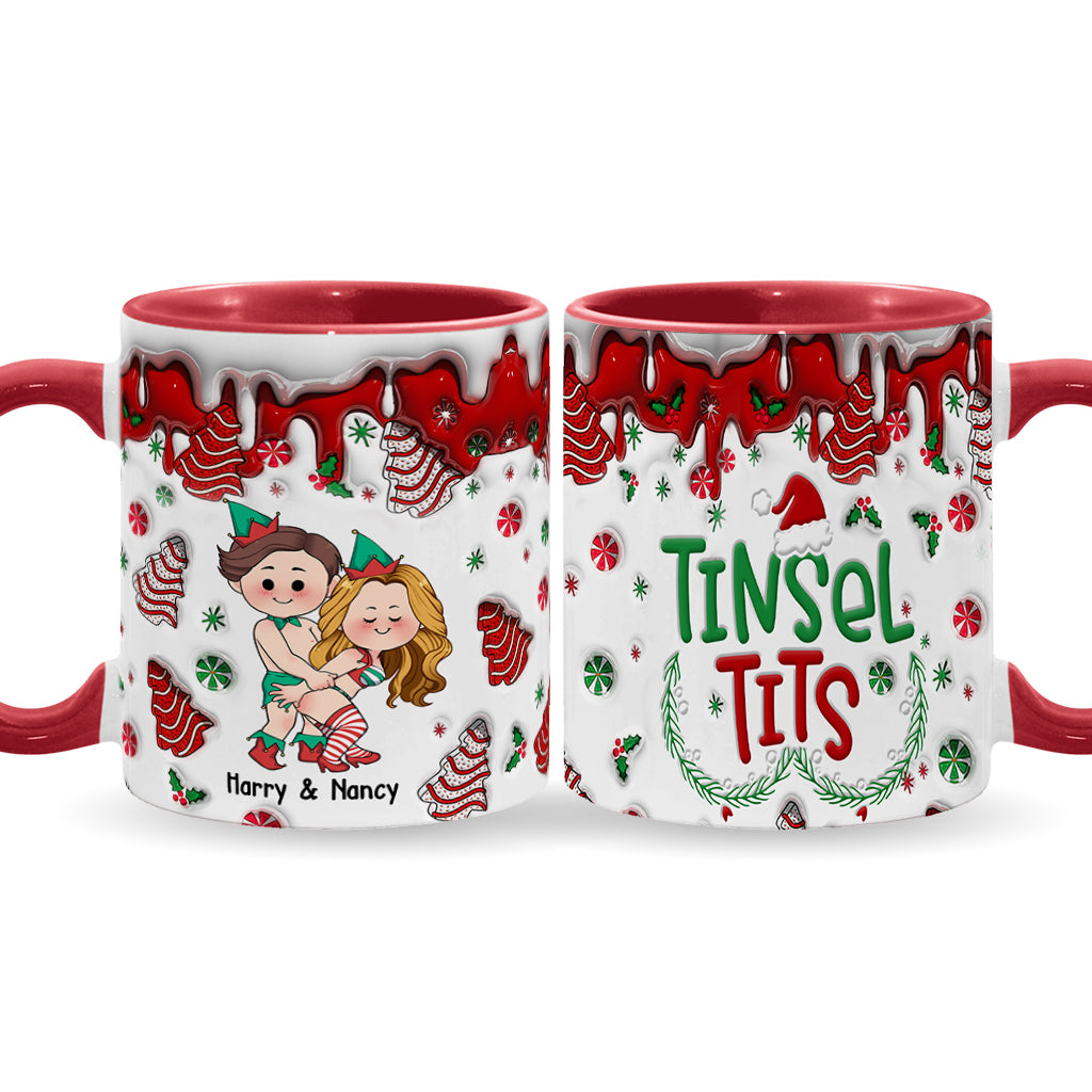 Jingle Balls & Tinsel Tits - Personalized Couple Accent Mug