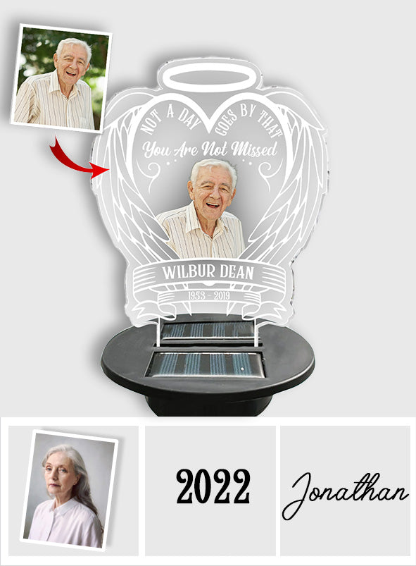 Not A Day Goes By That You Are Not Missed - Memorial gift for loss of - Personalized Garden Solar Light