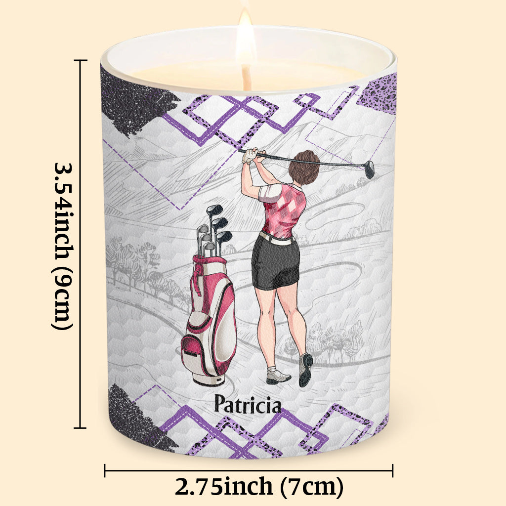 Golf Instruction - Golf gift for her, girlfriend, wife, daughter - Personalized Candle With Wooden Lid
