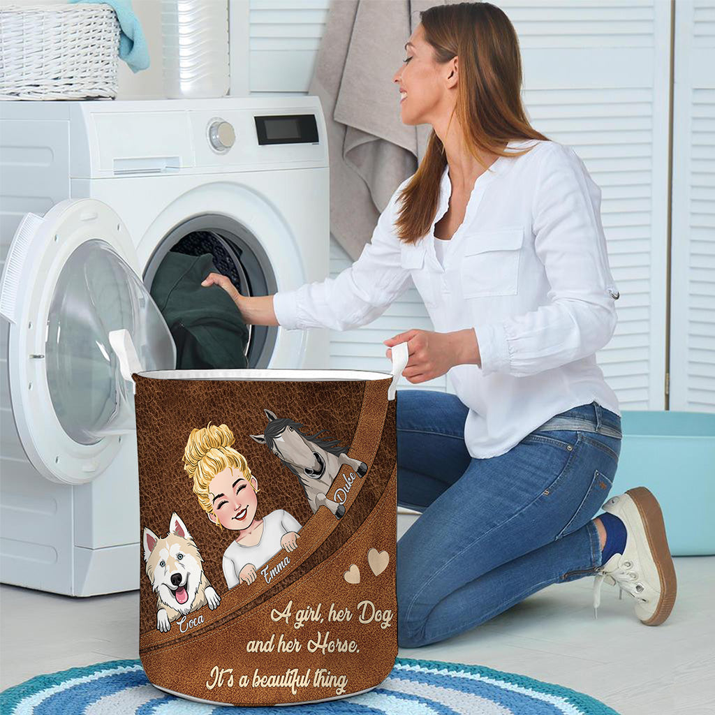 What A Beautiful Thing - Horse gift for dog lover, cat lover - Personalized Storage Basket