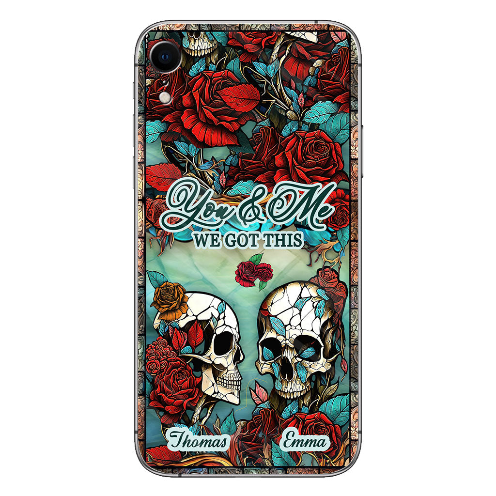 Skull Couple - Skull gift for husband, wife, boyfriend, girlfriend - Personalized Phone Case