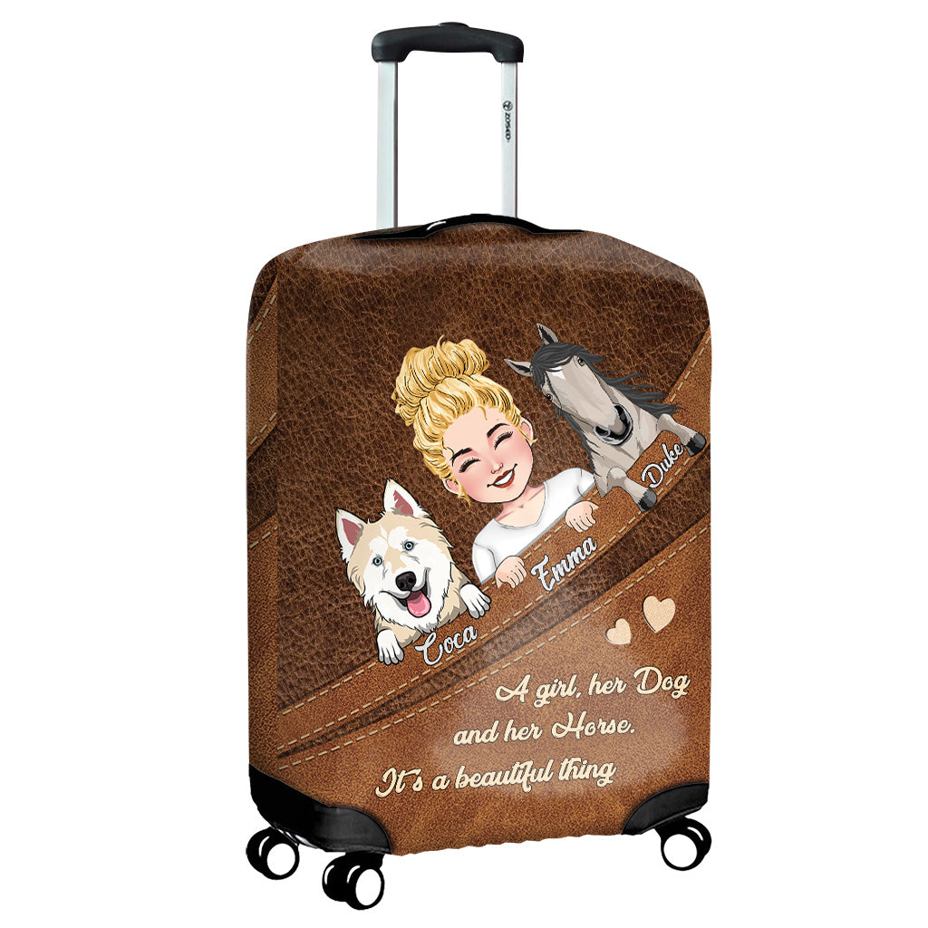 What A Beautiful Thing - Horse gift for dog lover, cat lover - Personalized Luggage Cover
