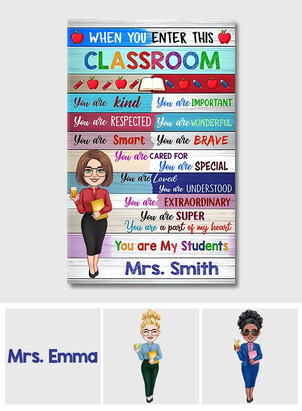 Colorful Classroom - Personalized Teacher Canvas And Poster