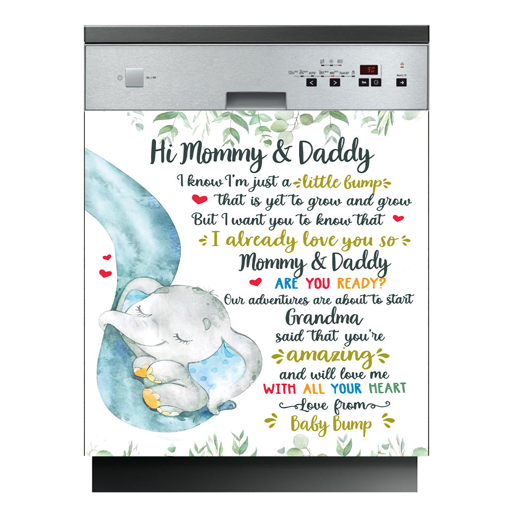 Love From Baby Bump - Personalized Mother Dishwasher Cover