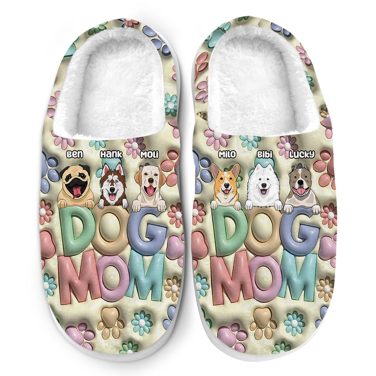 Dog Mom - Personalized Dog Slippers