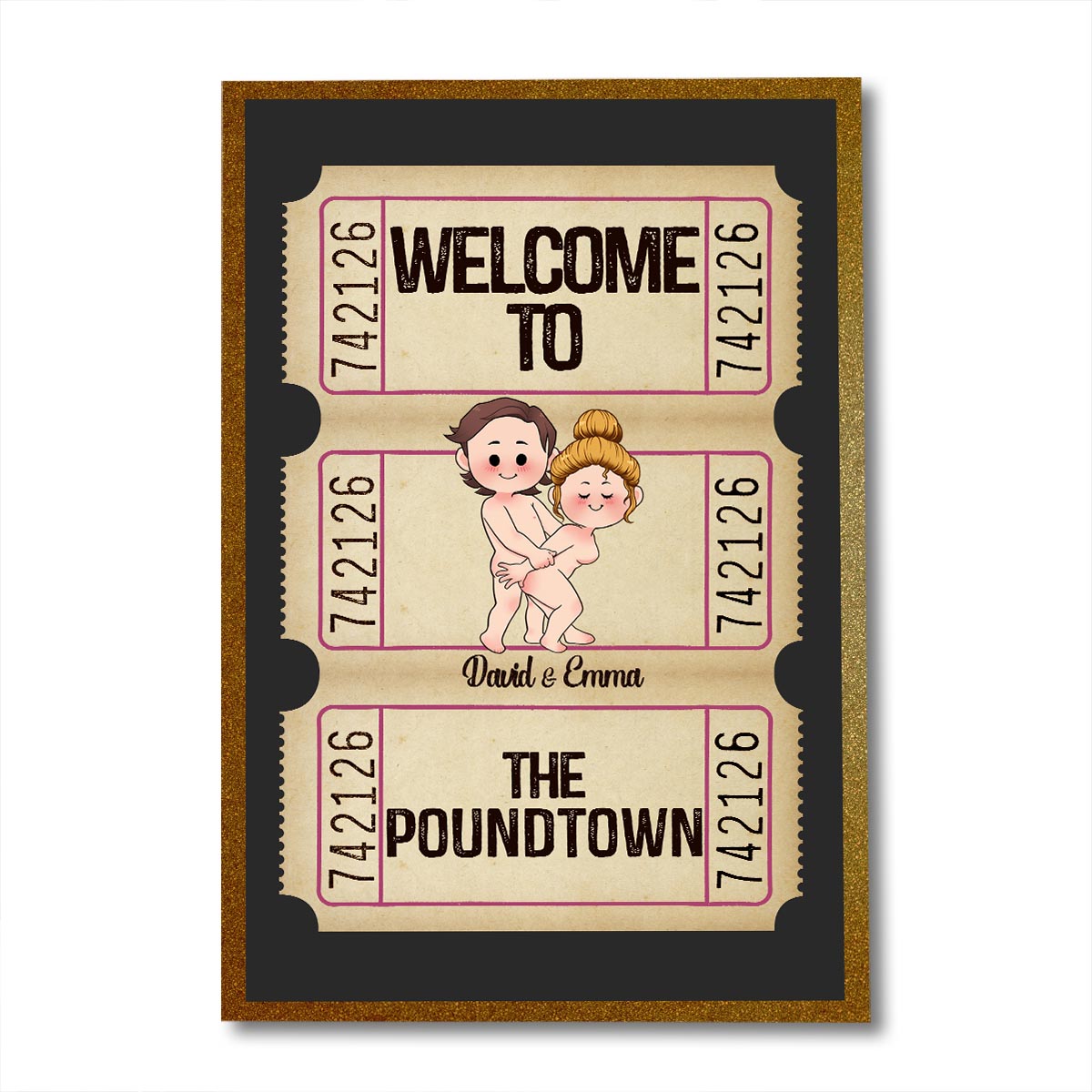 Welcome To The Poundtown Inappropriate Adult - Personalized Couple Canvas And Poster