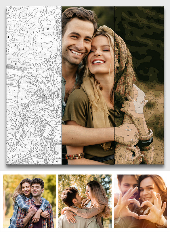 Custom Photo - Personalized Couple Paint By Numbers Kit