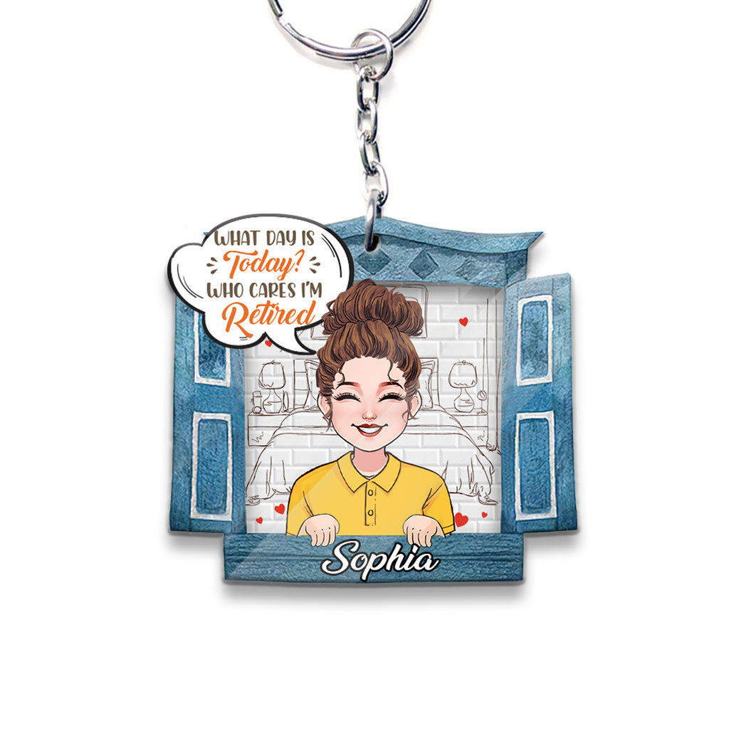 What Day Is Today - Personalized Retired Keychain