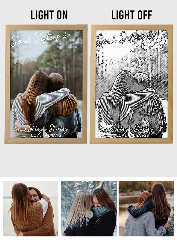Besties Love Always - Personalized Bestie Light Photo Frame