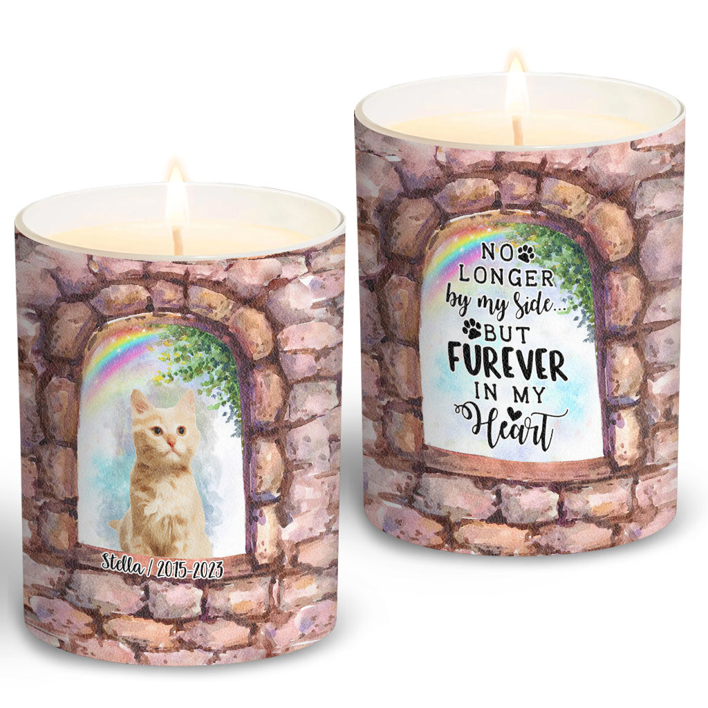 No Longer By My Side - Personalized Dog Candle With Wooden Lid