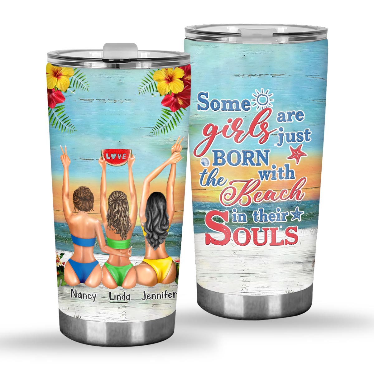I Love You To The Beach And Back - Bestie gift for sister - Personalized Tumbler