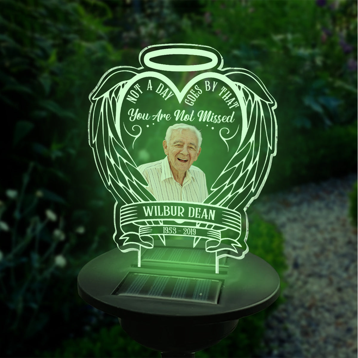 Not A Day Goes By That You Are Not Missed - Memorial gift for loss of - Personalized Garden Solar Light