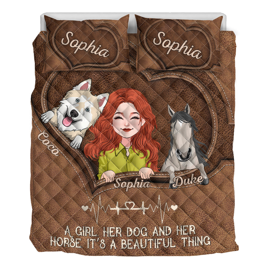 What A Beautiful Thing - Personalized Horse Quilt Set