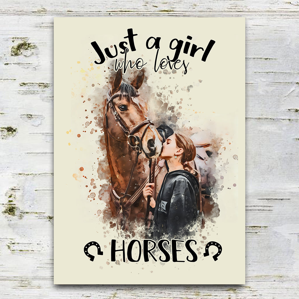Just A Girl Who Loves Horses - Personalized Horse Rectangle Metal Sign