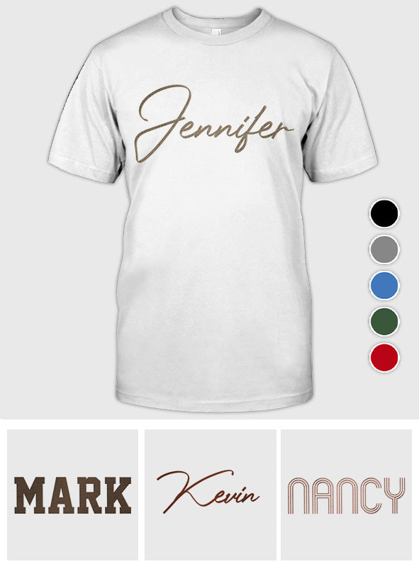 Personalisiertes T-Shirt mit Stickerei für die Enkelin – individueller Name