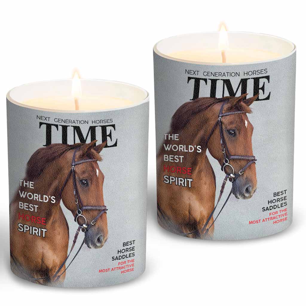 Magazine Covers - Personalized Horse Candle With Wooden Lid