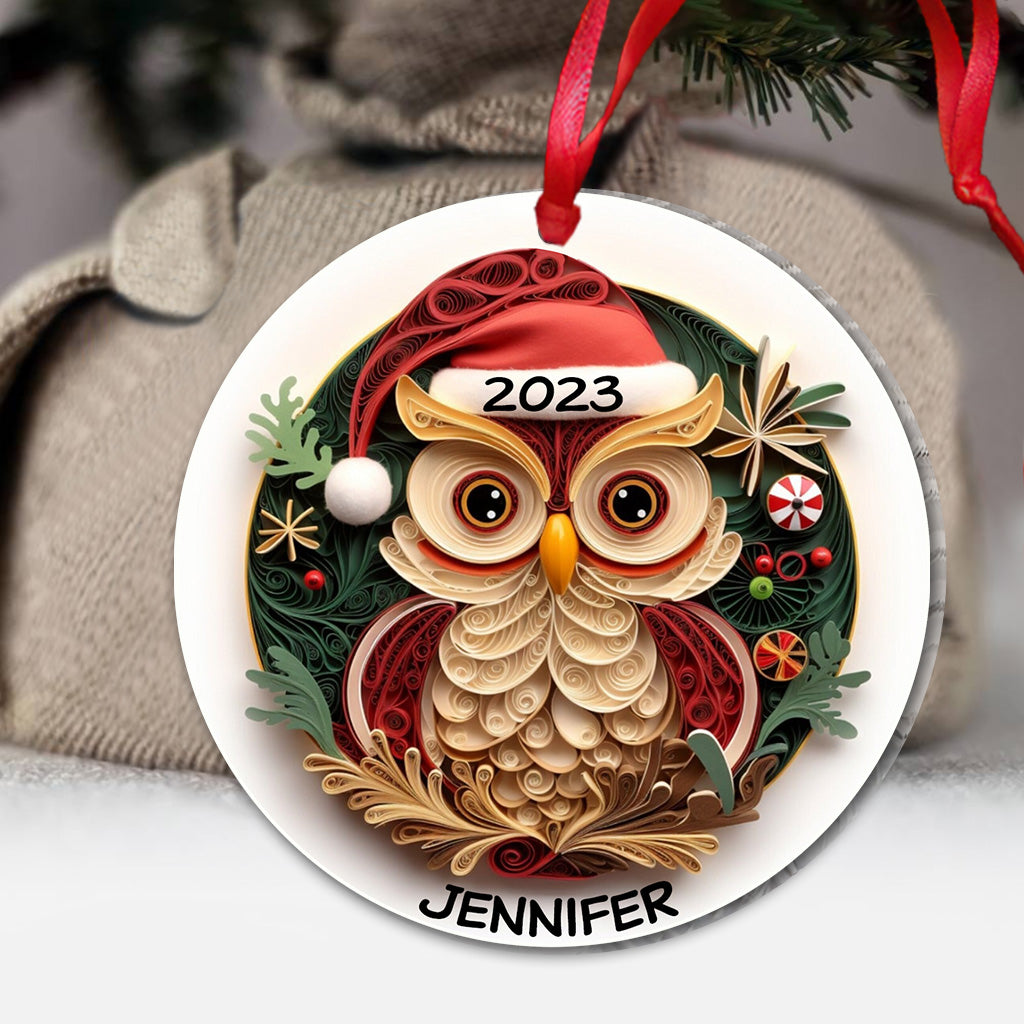 Beautiful Owl - Personalized Owl Ornament