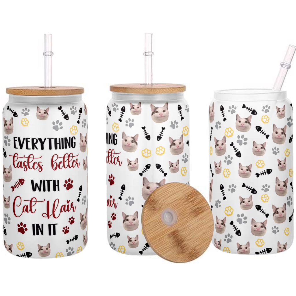 Everything Tastes Better - Personalized Cat Can Glass