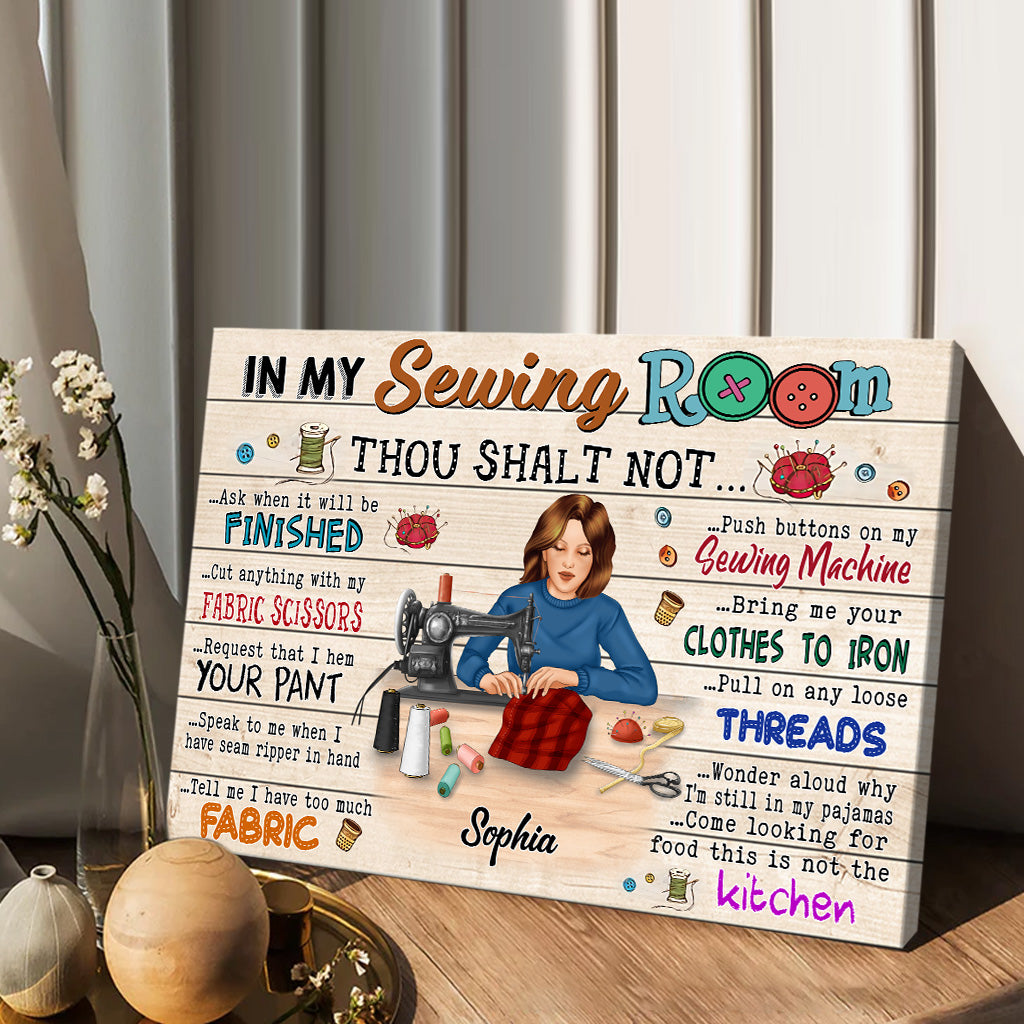 My Sewing Room - Personalized Sewing Canvas And Poster