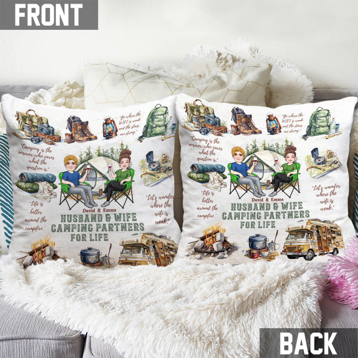 Camping Life - Personalized Camping Throw Pillow
