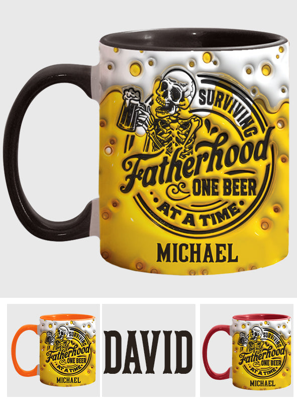 Surviving Fatherhood - Personalized Father Accent Mug