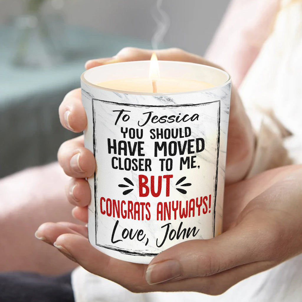 Congrats On Your New House - Personalized Housewarming Candle With Wooden Lid