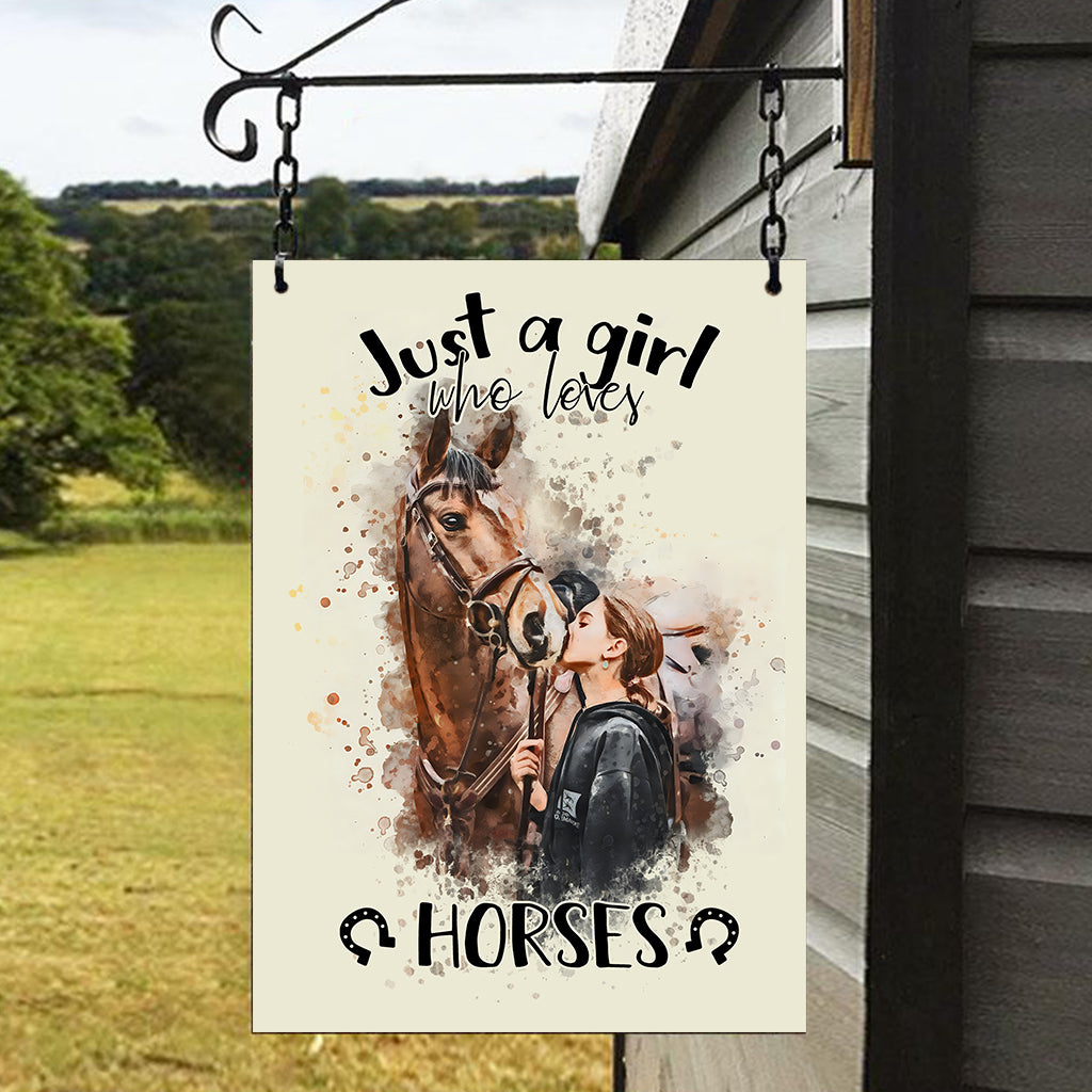 Just A Girl Who Loves Horses - Personalized Horse Rectangle Metal Sign