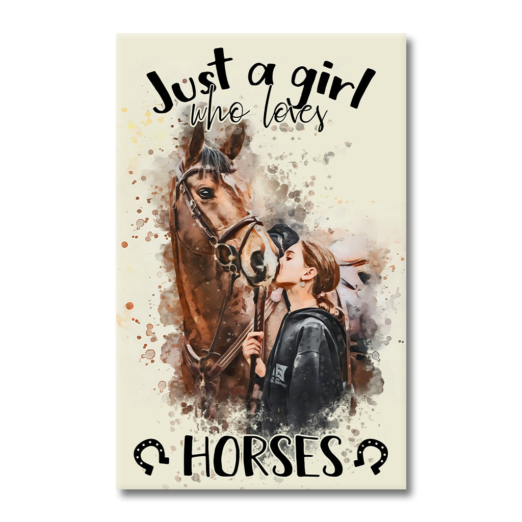 Just A Girl Who Loves Horses - Personalized Horse Canvas And Poster
