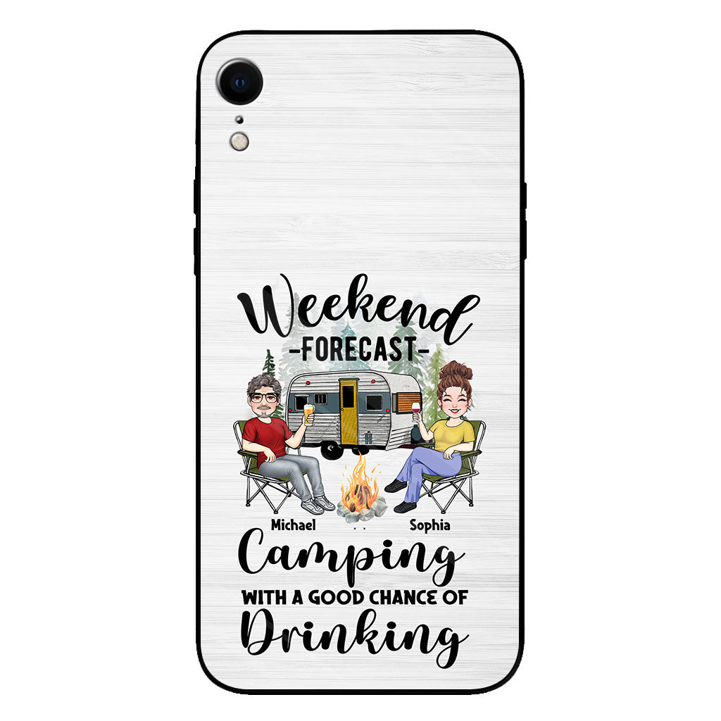 Weekend Forecast - Personalized Camping Clear Phone Case