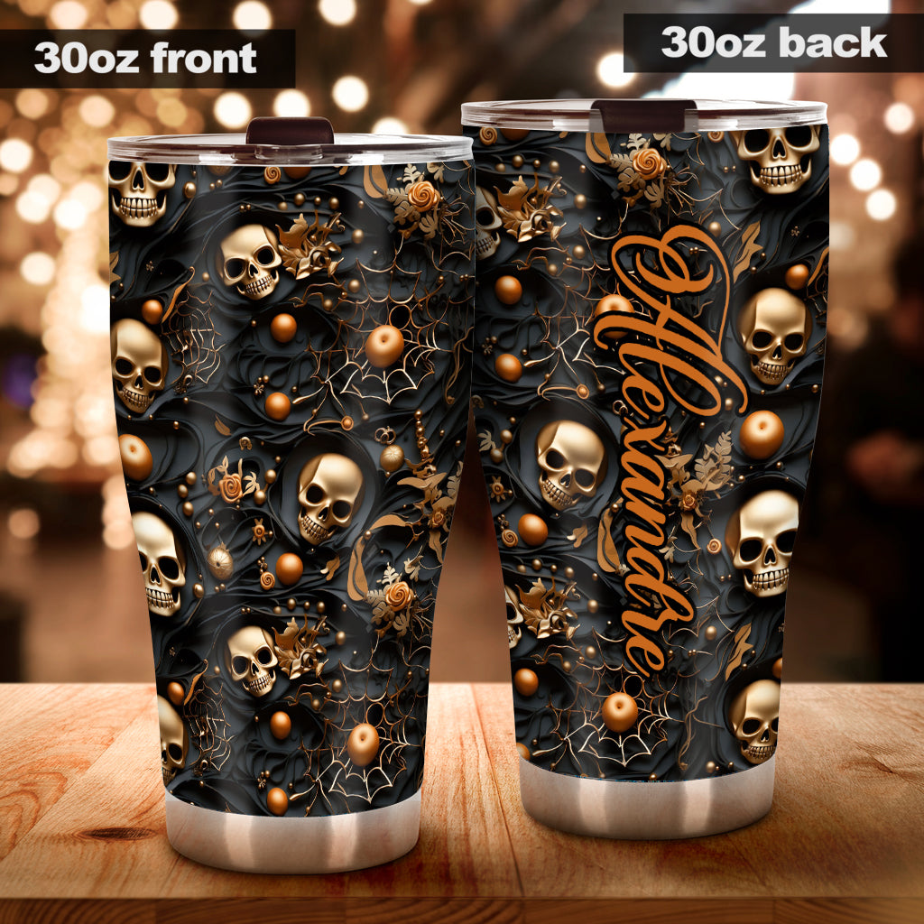 Gold Skull - Personalized Skull Tumbler