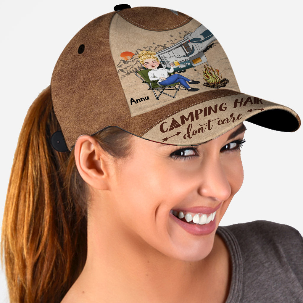 Camping Hair Don't Care - Personalized Camping Classic Cap