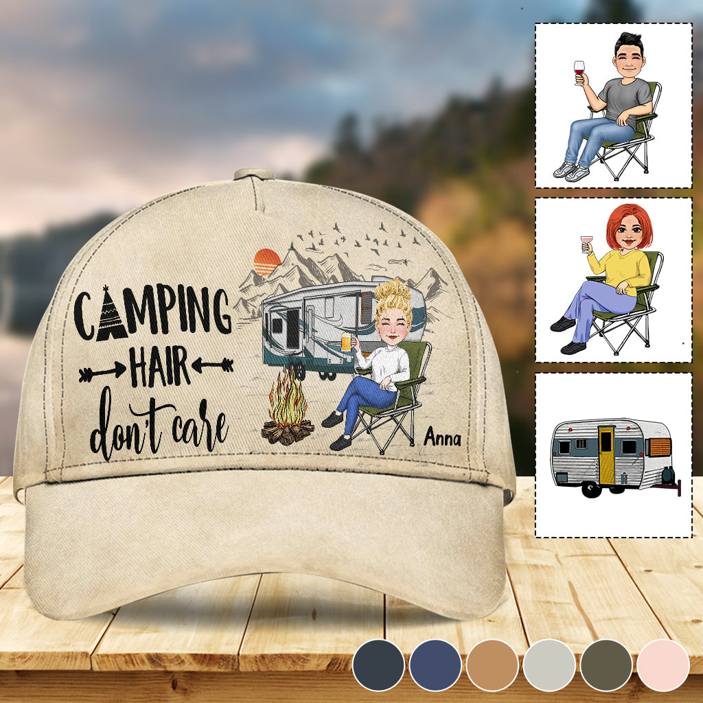 Camping Hair Don't Care - Personalized Camping Classic Cap