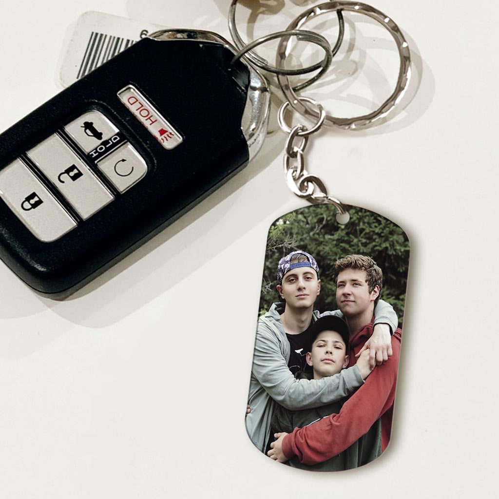 This Awesome Dad Belongs - Gift for dad, uncle, brother, grandpa - Personalized Stainless Steel Keychain