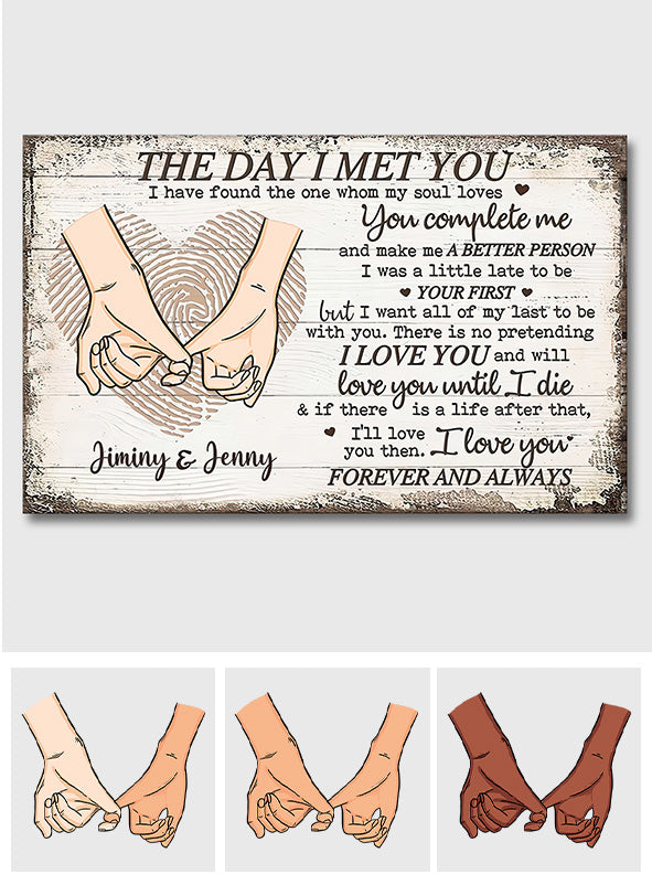 Le jour où je t'ai rencontré(e) - Toile et affiche personnalisées pour couples
