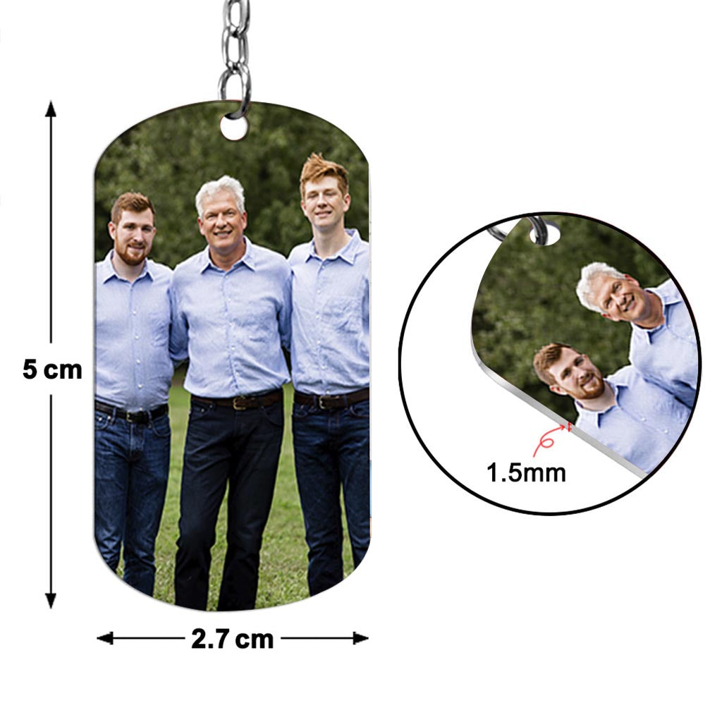 This Awesome Dad Belongs - Gift for dad, uncle, brother, grandpa - Personalized Stainless Steel Keychain