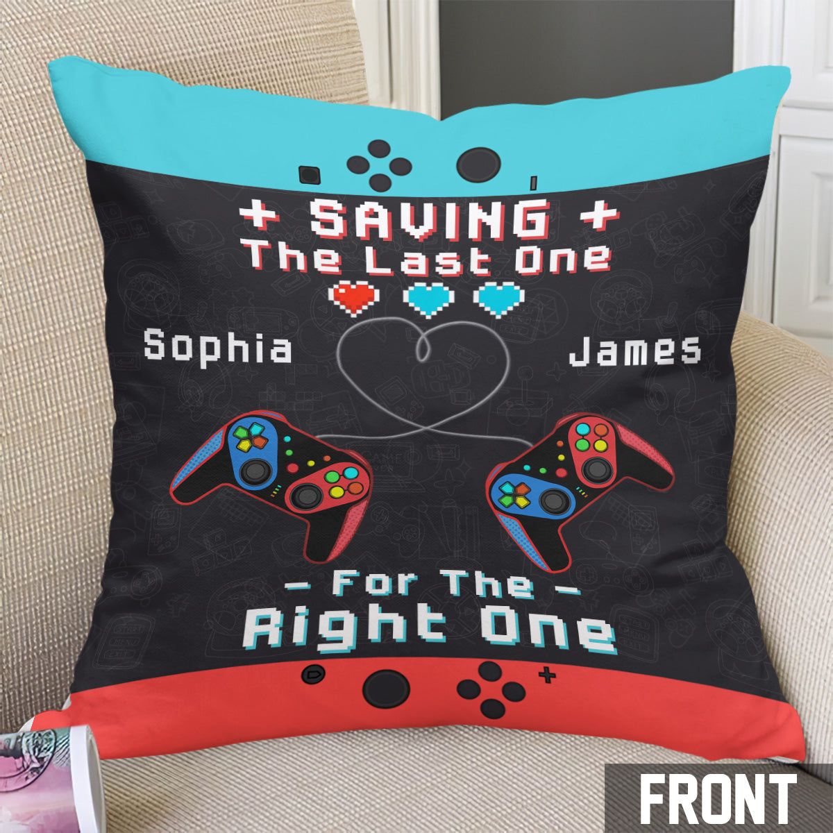 Gaming Couple Saving The Last One For The Right One - Personalized Video Game Throw Pillow
