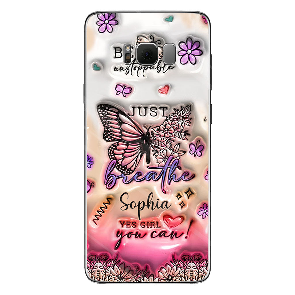 Positive Affirmations Butterfly - Personalized Butterfly Clear Phone Case