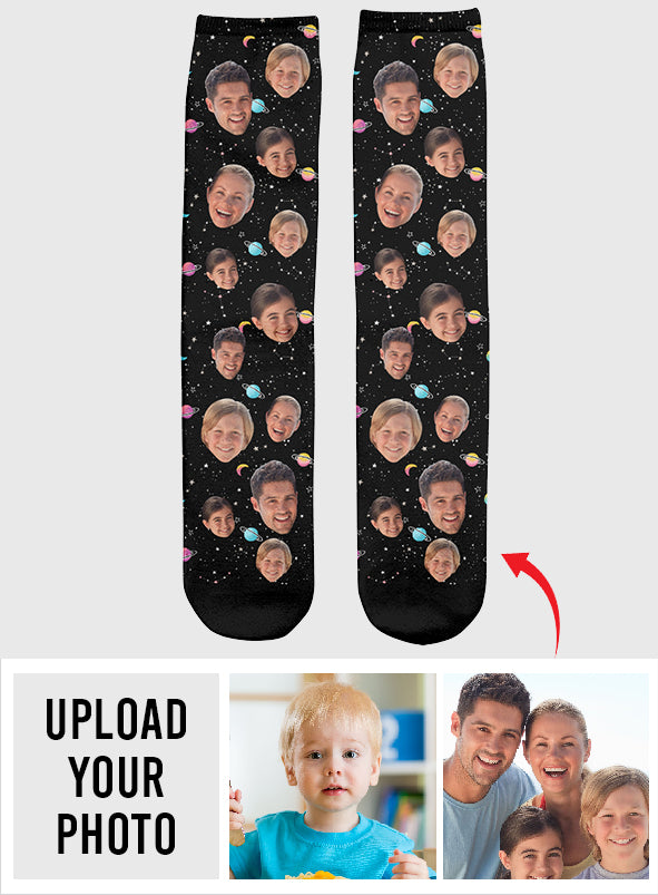 Custom Face Galaxy - Personalized Family Socks