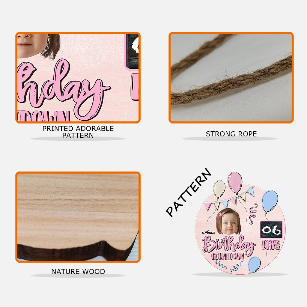 Birthday Countdown - Personalized Family Wood Sign