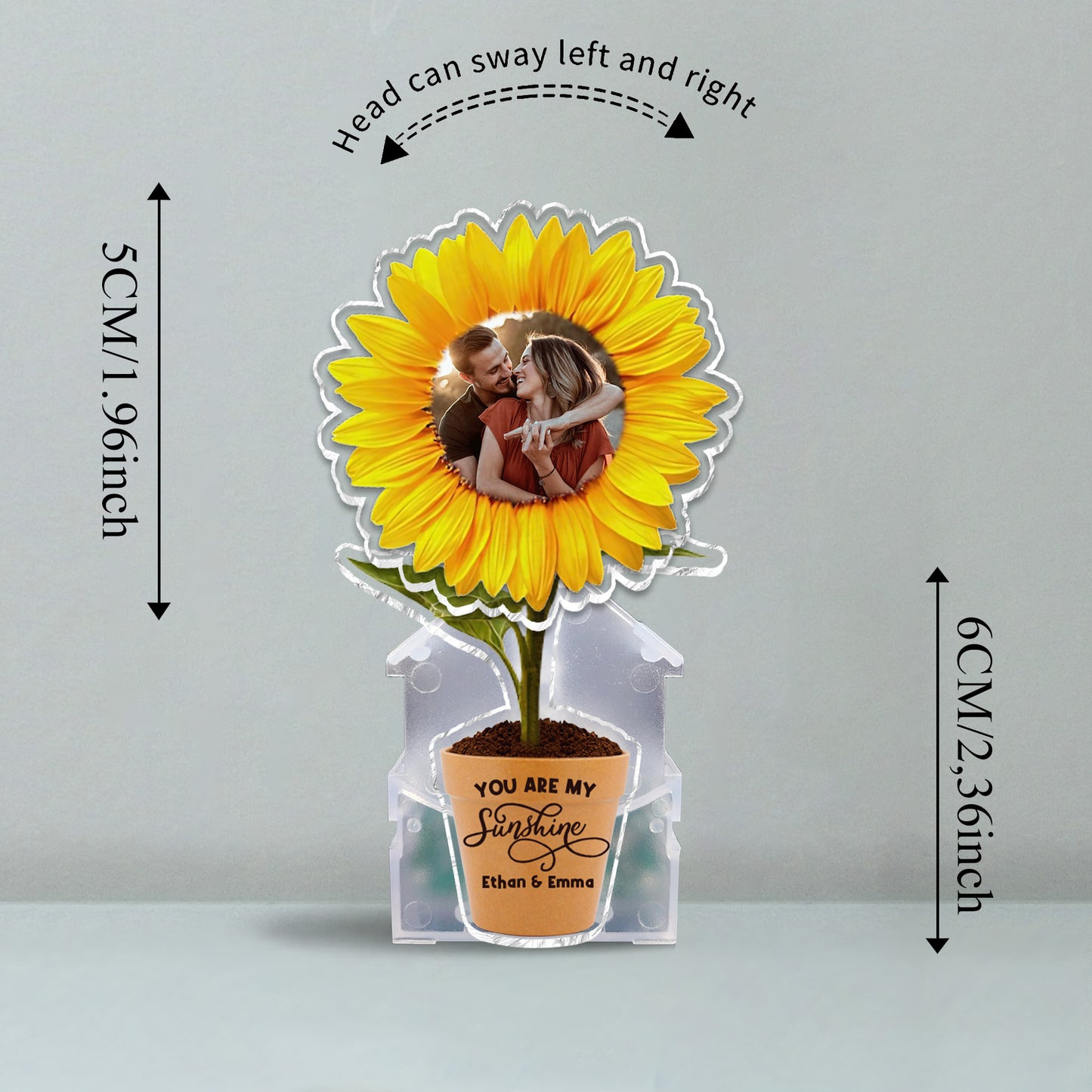 You Are My Sunshine - Gift for husband, wife, boyfriend, girlfriend, mom, grandma - Personalized Custom Shaking Head