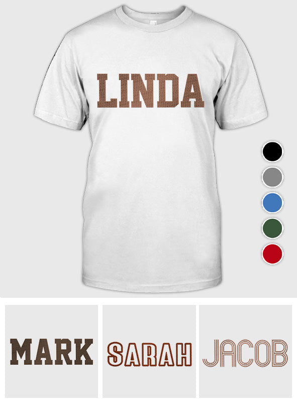 Personalisiertes T-Shirt mit Namensstickerei für Tante