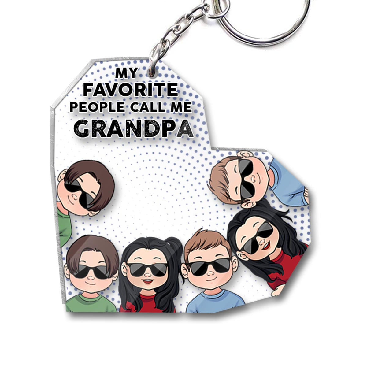 My Favorite People - Gift for grandpa, dad, mom, grandma, uncle, aunt, brother, sister - Personalized Keychain